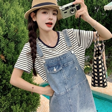 现货牛仔背带裙套装212-1805-单背带裙P105-K155套装P135-K190，女装套装/套裙，浙宝285（原212）