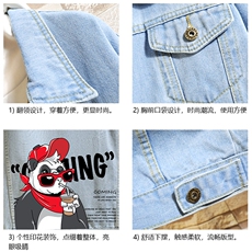 牛仔夹克男大码牛仔外套男茄克NJ77218-P60加绒款-P75，男装夹克，电商A040A