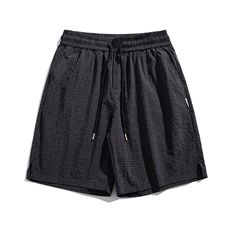 松弛感亚麻阔腿短裤女宽松松紧腰五分裤休闲裤子DK8700-特价P24，男装牛仔裤，电商A007