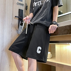 毛巾刺绣华夫格短裤夏季潮牌休闲裤男ins港风五分中裤K3241-P22，男装休闲裤，星座512-2