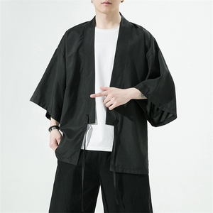 风夏季冰丝垂感宽松七分袖防晒服男半袖风衣 222特p25图片