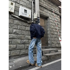 现货牛仔裤男春季新款美式高街vibe直筒宽松阔腿长裤L83700-P47，男装牛仔裤，星座1008