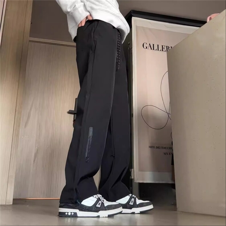 春秋冬男女新款美式高街重磅设计款冲锋裤宽松直筒束脚机能裤子,男装休闲裤,星座506A