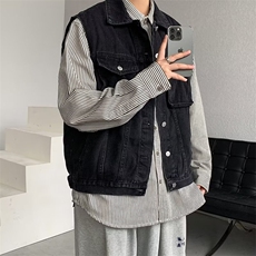 牛仔马甲男韩版潮流高街帅气23春夏季新款ins宽松外套MJ8007-P50，男装背心/马甲，星座1109-3