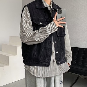 牛仔马甲男韩版潮流高街帅气23春夏季新款ins宽松外套MJ8007-P50图片