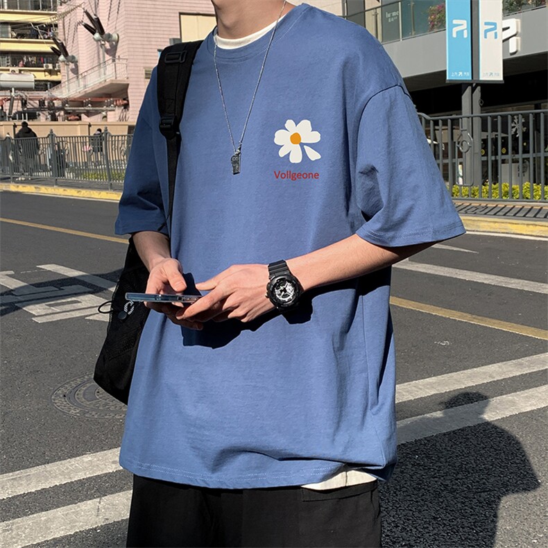 DX17059-P20纯棉短袖t恤男大码半袖打底衫宽松体恤衫港风,男装T恤,电商A040