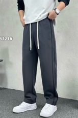 条纹垂感休闲弯刀裤男宽松百搭卫裤运动长裤A329-K8721-P65，男装休闲裤，电商A329