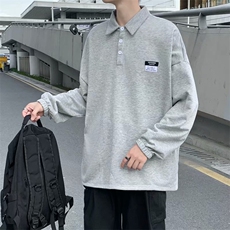 新款翻领卫衣2021新款嘻哈套头上衣ins潮流长袖polo衫W1860-P35，男装卫衣，星座512-4