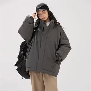 现货美式高街休闲夹克冬季立领纯色三防户外工装加厚棉服外套图片