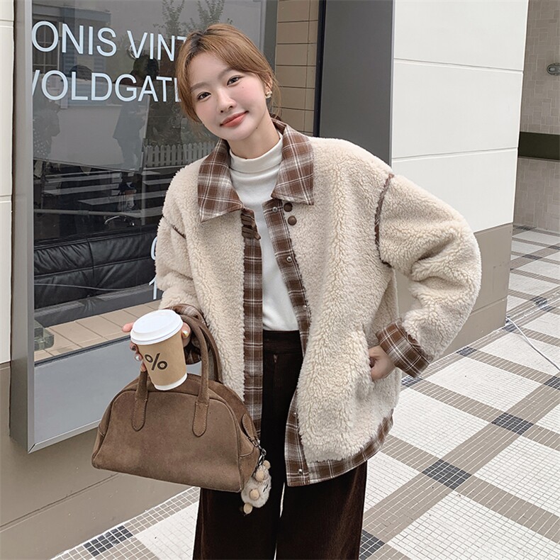 2024年新款羊羔毛外套0132，女装羊羔毛/颗粒绒，浙宝069