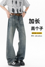 加长高个子裤子男夏薄款牛仔裤直筒阔腿裤188cm115微喇裤KZ039P60，男装牛仔裤，电商B312