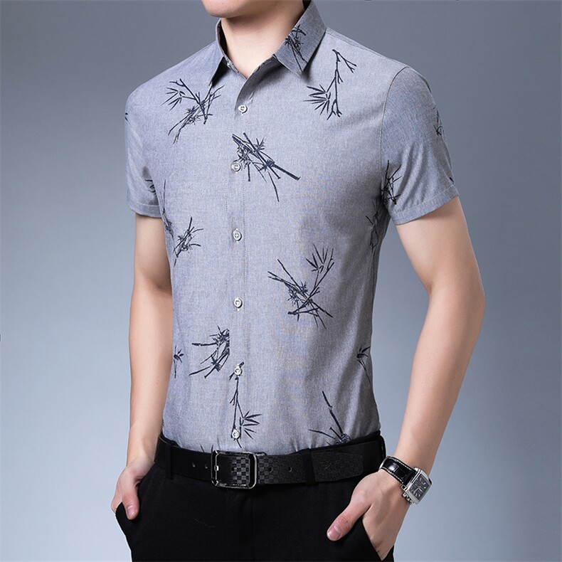 Z133 2021夏季新款短袖衬衫男 商务休闲男装图片