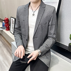 春秋帅气休闲韩版修身提花男士小西服两扣西服XZ613B-5316-P70，男装西服，星座613B