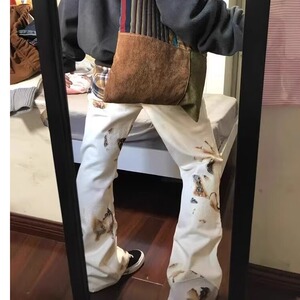 美式复古牛仔裤男女潮牌个性高街宽松百搭裤N07-P52图片