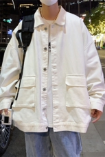 JK6089/P68秋装新款港风工装立体大口袋水洗夹克男女大码上衣，男装夹克，电商A141