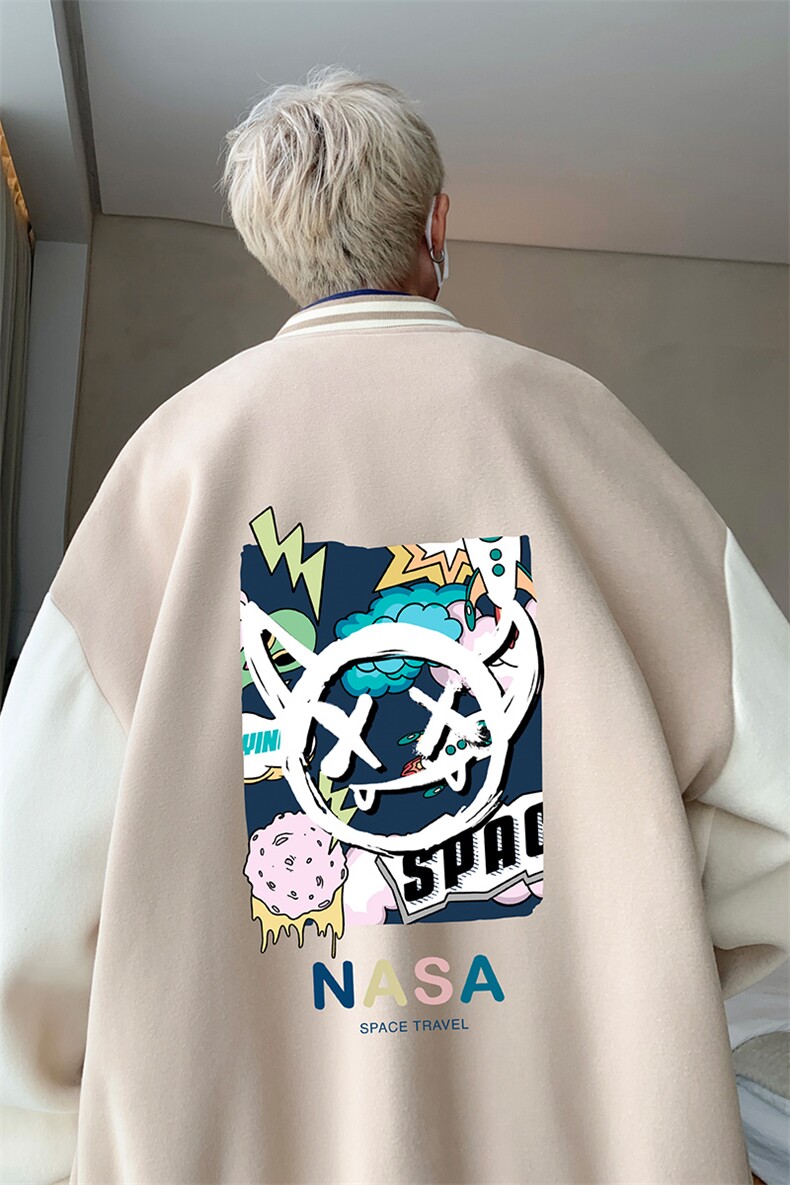 摇粒绒棒球服男大码开衫卫衣男夹克BF86275-P65,男装夹克,电商A040