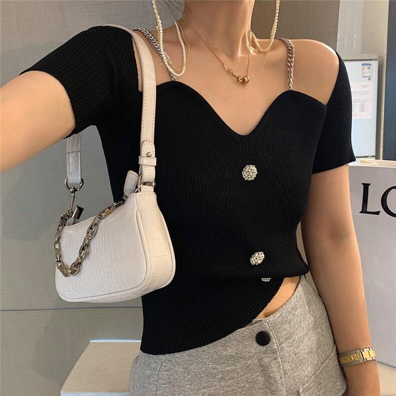 露肩针织，女装，XTZ style