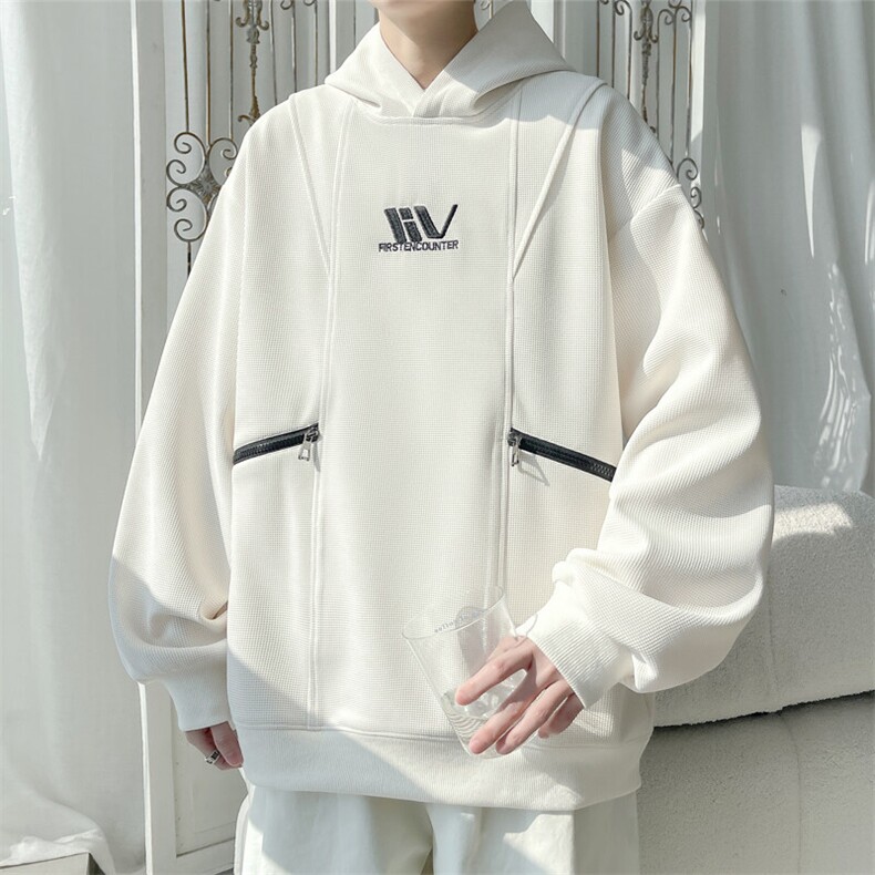 2025春季新款旋律风车大码美式高街连帽卫衣M-5XHW25140-P60,男装卫衣,电商A022