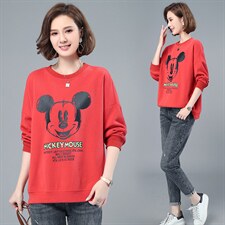 2021年春季新款潮韩版宽松显瘦卫衣女中长款休闲百搭上衣服女，女装卫衣/绒衫，依恋蒂丝