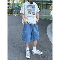 CTBOY大码多口袋工装牛仔裤短裤五分裤A014-DY25051-特P35控68，男装牛仔裤，电商A014
