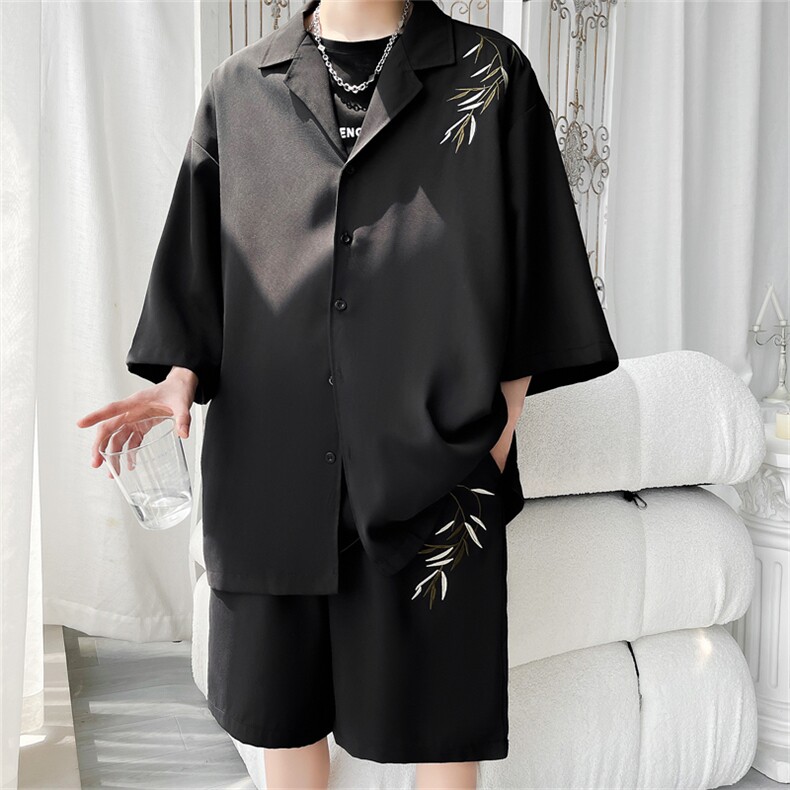 TZ96971/P960夏季新款新中式风刺绣西服领衬衣裤子套装男两件套,男装西服,电商A141