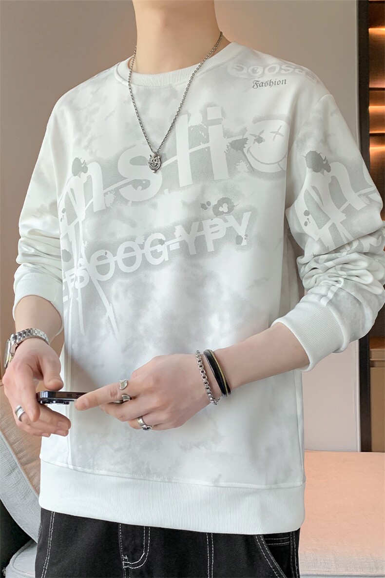 大码秋冬潮流印花卫衣男宽松休闲W6656小码P32大码P37,男装卫衣,星座1107-1