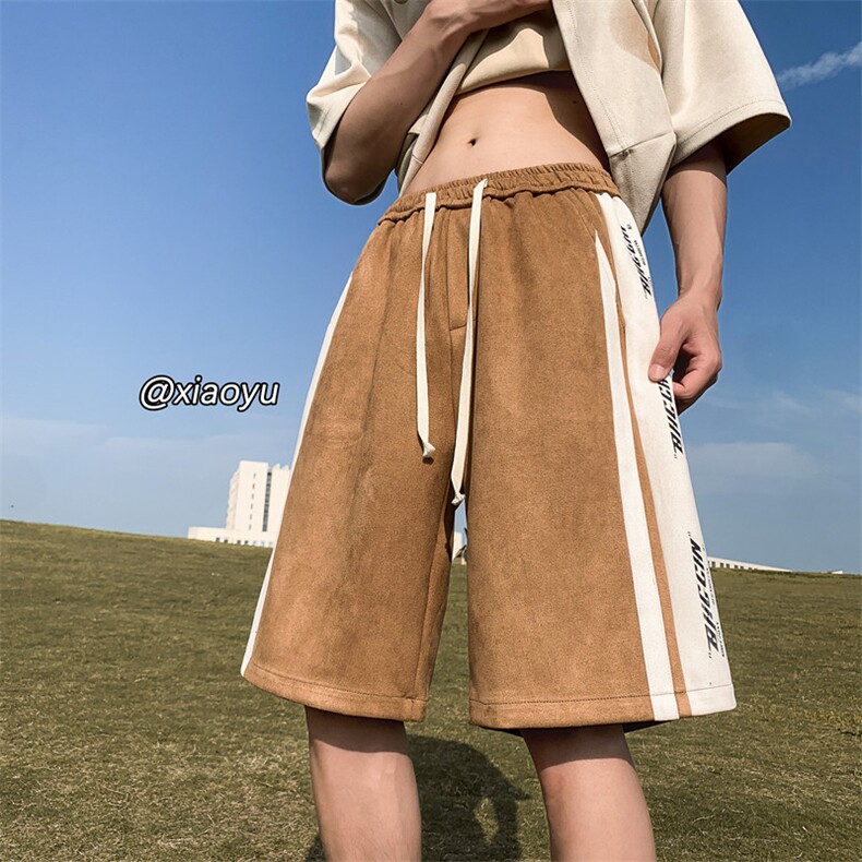 XZ616夏季新款麂皮绒印花拼接短裤休闲五分裤TY857P45控58，男装牛仔裤，星座512A（原616）