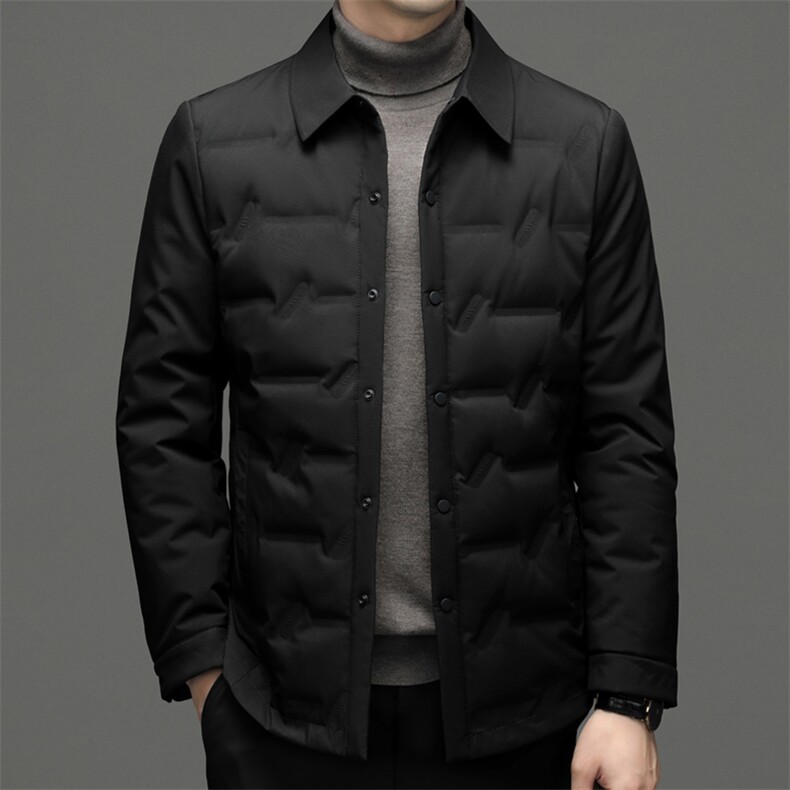 QC8013钱塘2020-2冬季厚款商务休闲翻领中年男士羽绒服P175，男装羽绒服，钱塘207-2