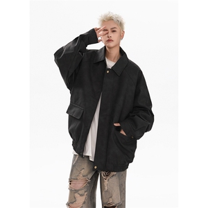 秋季新款港风美式vibe潮牌痞帅翻领夹克男 XZ213-JK9007-P85控108图片