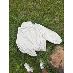 档口现货~白灰色男女夏季立领结构设计感速干防晒外套F25217批58图片