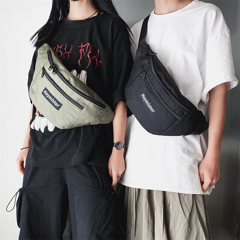 新款复古帆布包个性港风情侣胸包运动腰包韩版潮酷包，鞋类箱包帆布包，星座510A-2