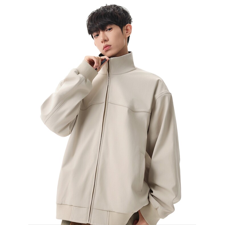 春季新款复古工装夹克男立领拉链宽松休闲外套 XZ309 JK8617 P73图片