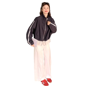休闲蕾丝拼接黑色短外套女春秋2025新款小个子夹克上衣爆款高级感图片