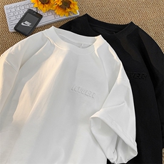 液态棉短袖T恤男夏oversize美式复古衣服潮牌潮流320g重磅t恤半袖，男装T恤，星座416B-1