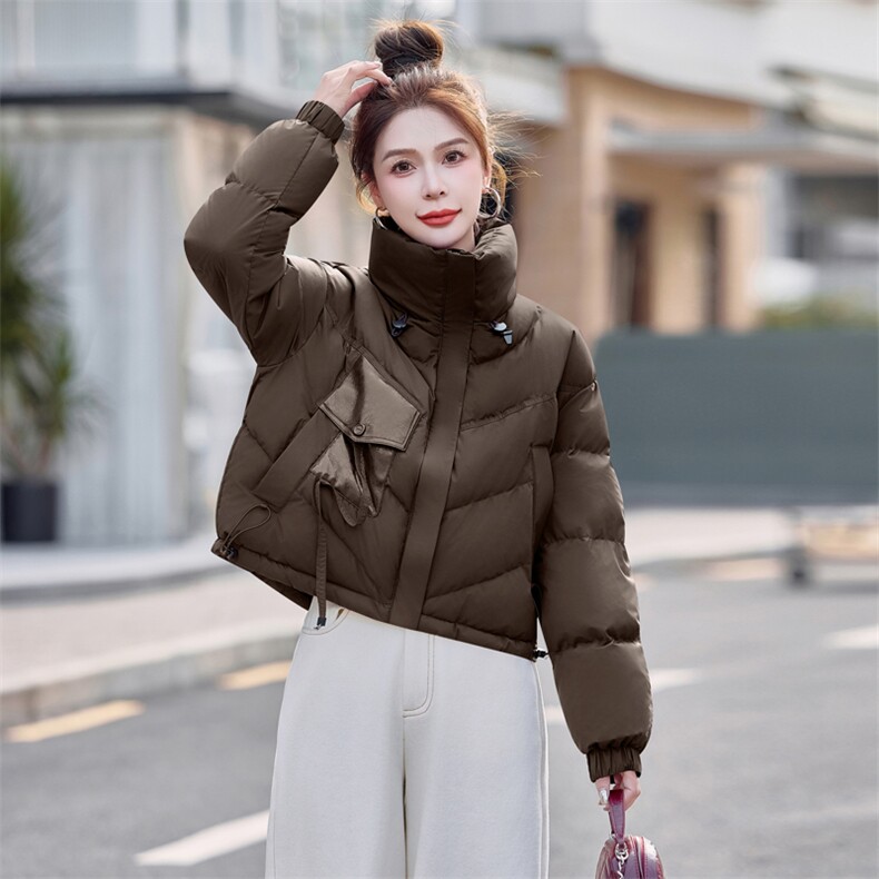 美拉德羽绒服女短款2025冬季新款超好看小个子白鸭绒外套滑雪服潮,女装羽绒服,意芙