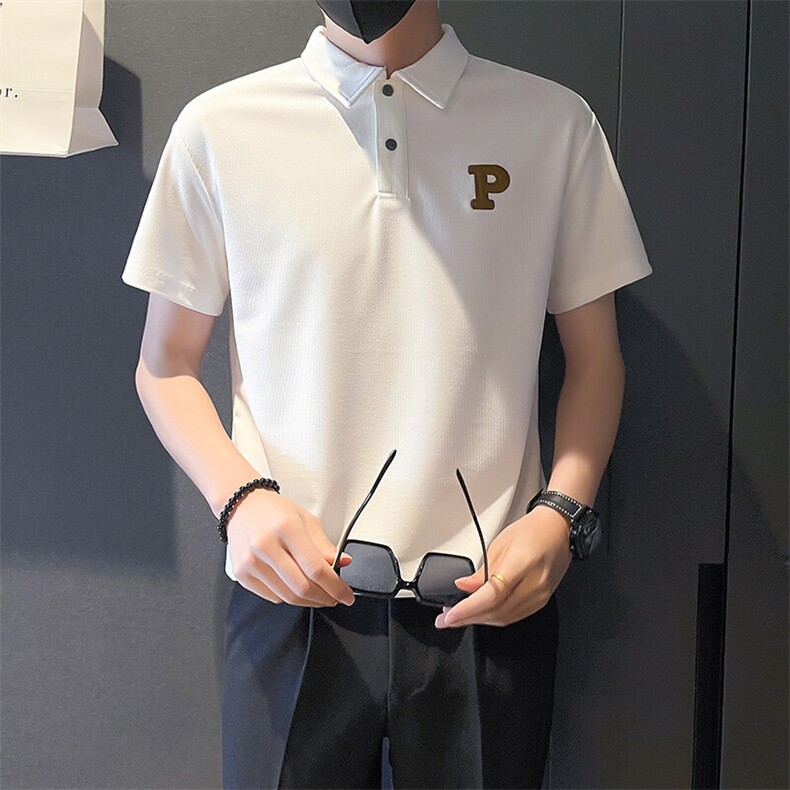 6601-P58夏季字母刺绣短袖Polo衫男新款半截袖上衣-1控78,男装Polo衫,星座603-2