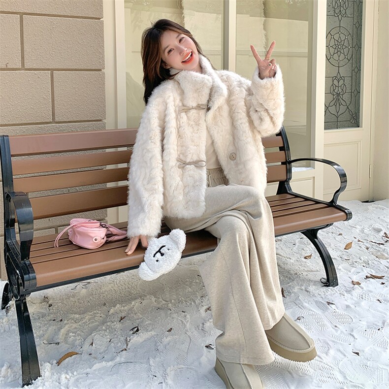 冬装新款小香风皮毛一体加厚外套-p200-k308,女装羊羔毛/颗粒绒,2D075