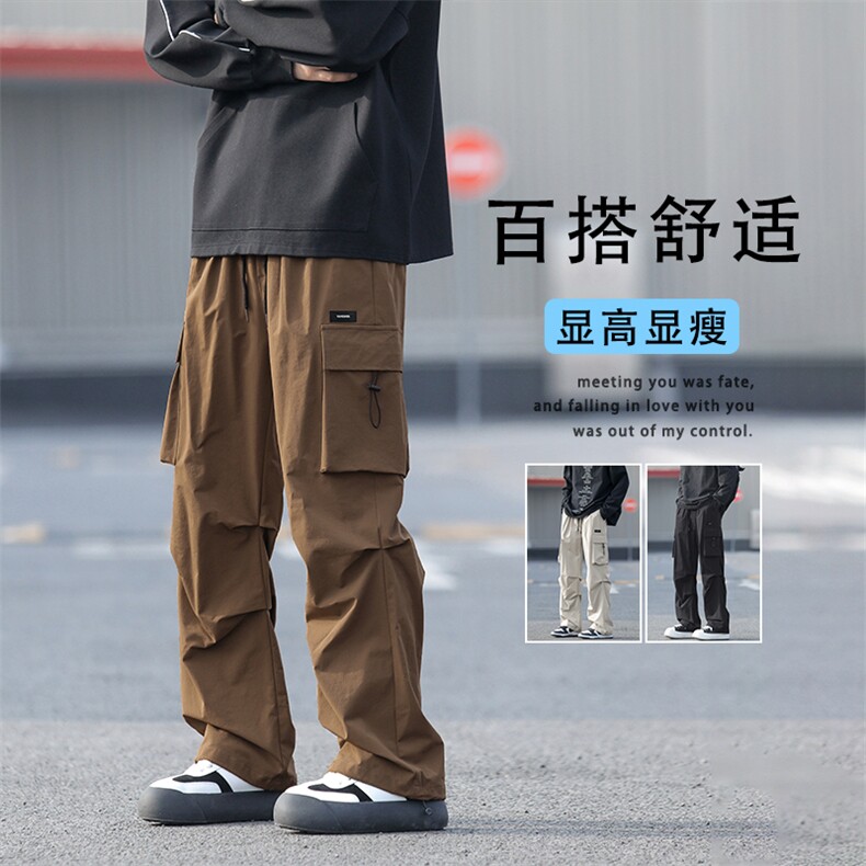 2024新款工装裤男秋季宽松直筒休闲裤美式多口袋裤子K211-特批-38图片