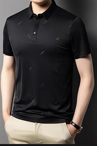 2023新款T恤夏季polo衫短袖中年男士潮流百搭休闲上衣男装打底衫图片