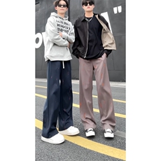 早秋款美式撞色宽松直筒休闲裤，A061-AX01633-特P55-视频截图，男装休闲裤，电商A061