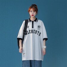 中性夏季潮ins全棉宽松情侣短袖POLO衫T恤PL276P45控68，男装T恤，A247A