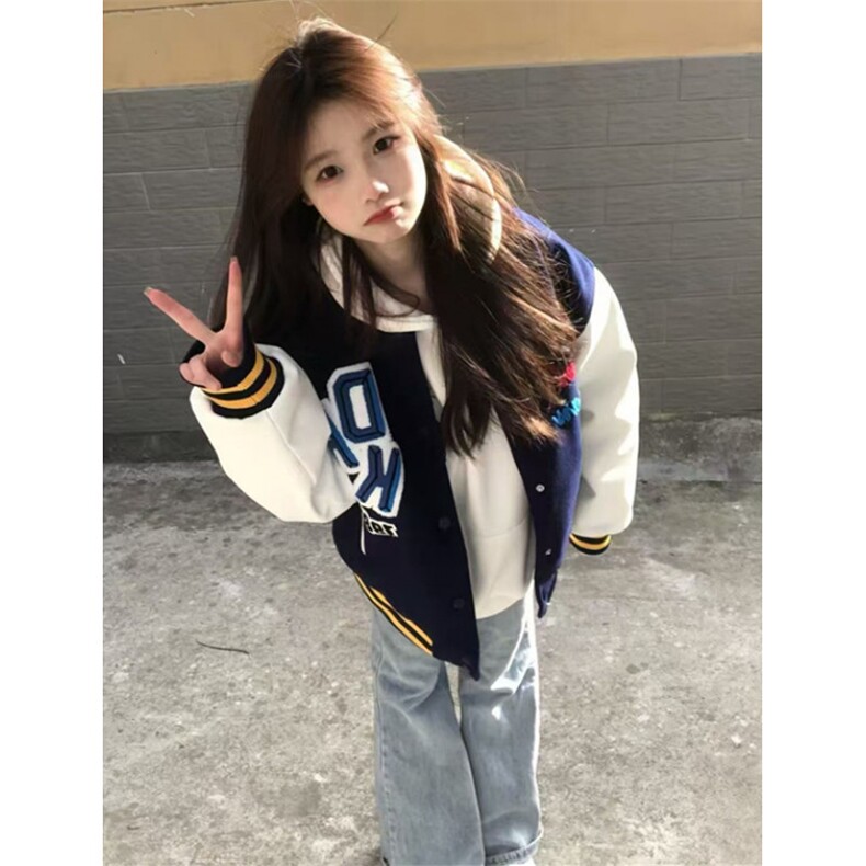 毛巾绣字母棒球服外套女2025春季新款设计感潮牌情侣夹克JN13,男装夹克,星座1116A（原606A-3）