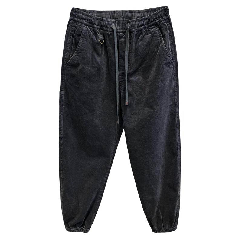 加绒重磅复古灯芯绒潮牌休闲裤男士宽松束脚运动裤卫裤，男装休闲裤，星座1210-1
