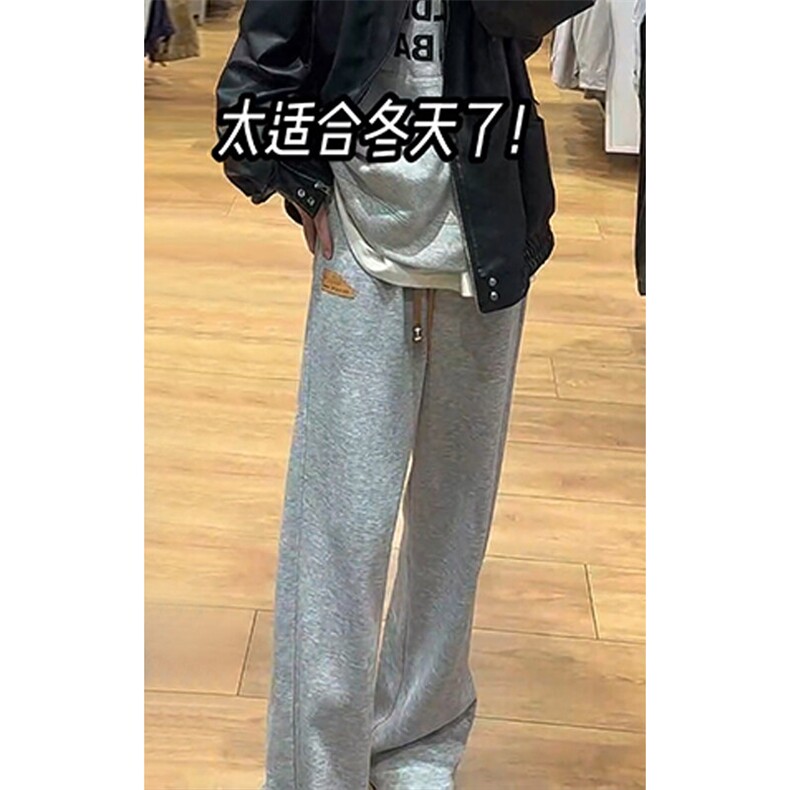 特批P28无差价秋新抖音贴标运动卫裤男女宽松大码拖地裤K1957图片