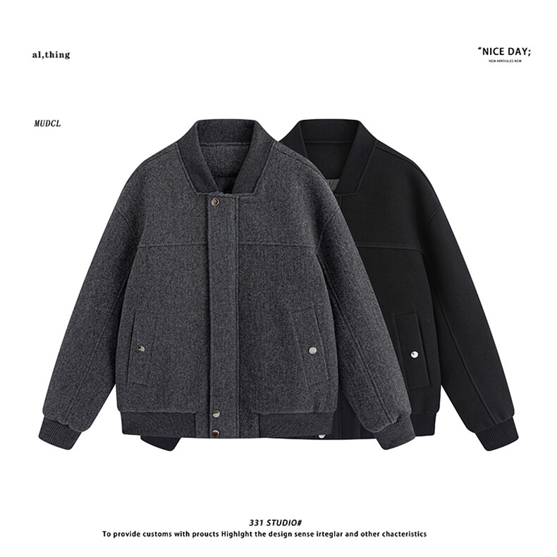 平铺~广检新标90白鸭绒冬季美式毛呢休闲羽绒服外套E066/P188，男装羽绒服，电商B331