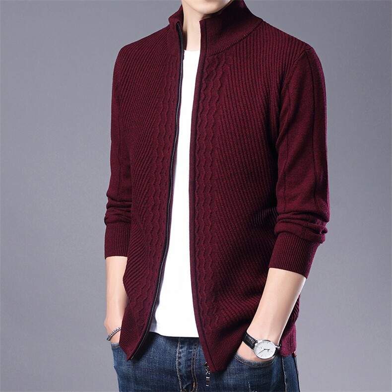 CM12055钱塘2020-2新款商务休闲拉链简约中年男士羊毛衫P235,男装针织衫/毛衣,钱塘207-2