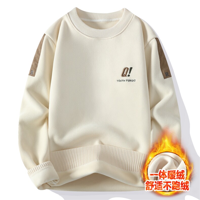 青年学生男士高品质休闲圆领华夫格一体绒毛衣打底针织衫M835-P52,男装针织衫/毛衣,星座310B-3