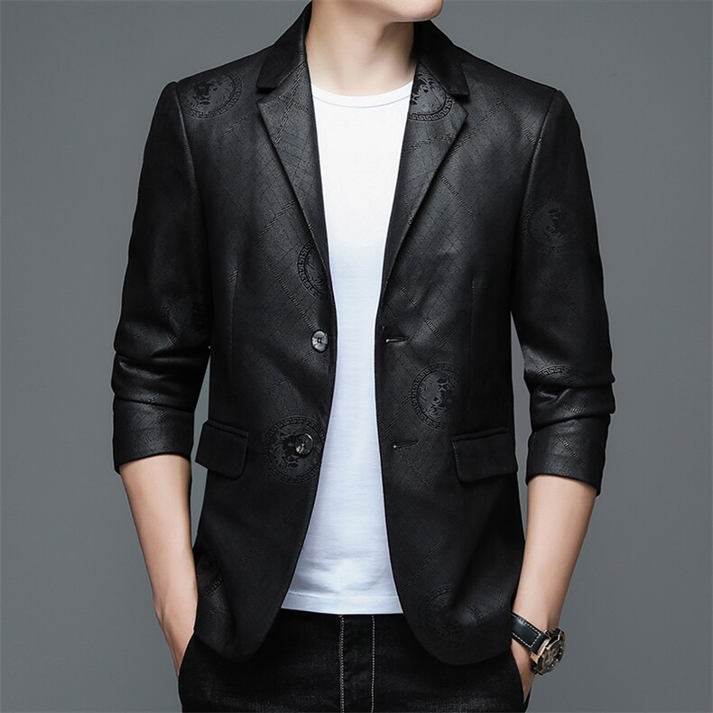 2023年新款商务休闲西服男士外套中年男装春秋季鹿皮绒西装上衣，男装西服，电商B212（原钱塘6029）