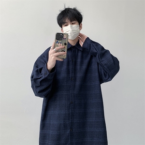 已出货 宽松格子衬衫男厚款小香风衬衣KD627-P30图片