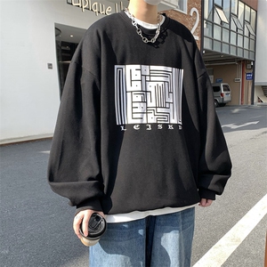 B266-T06-P55 23年春季新款宽松休闲圆领情侣套头卫衣图片